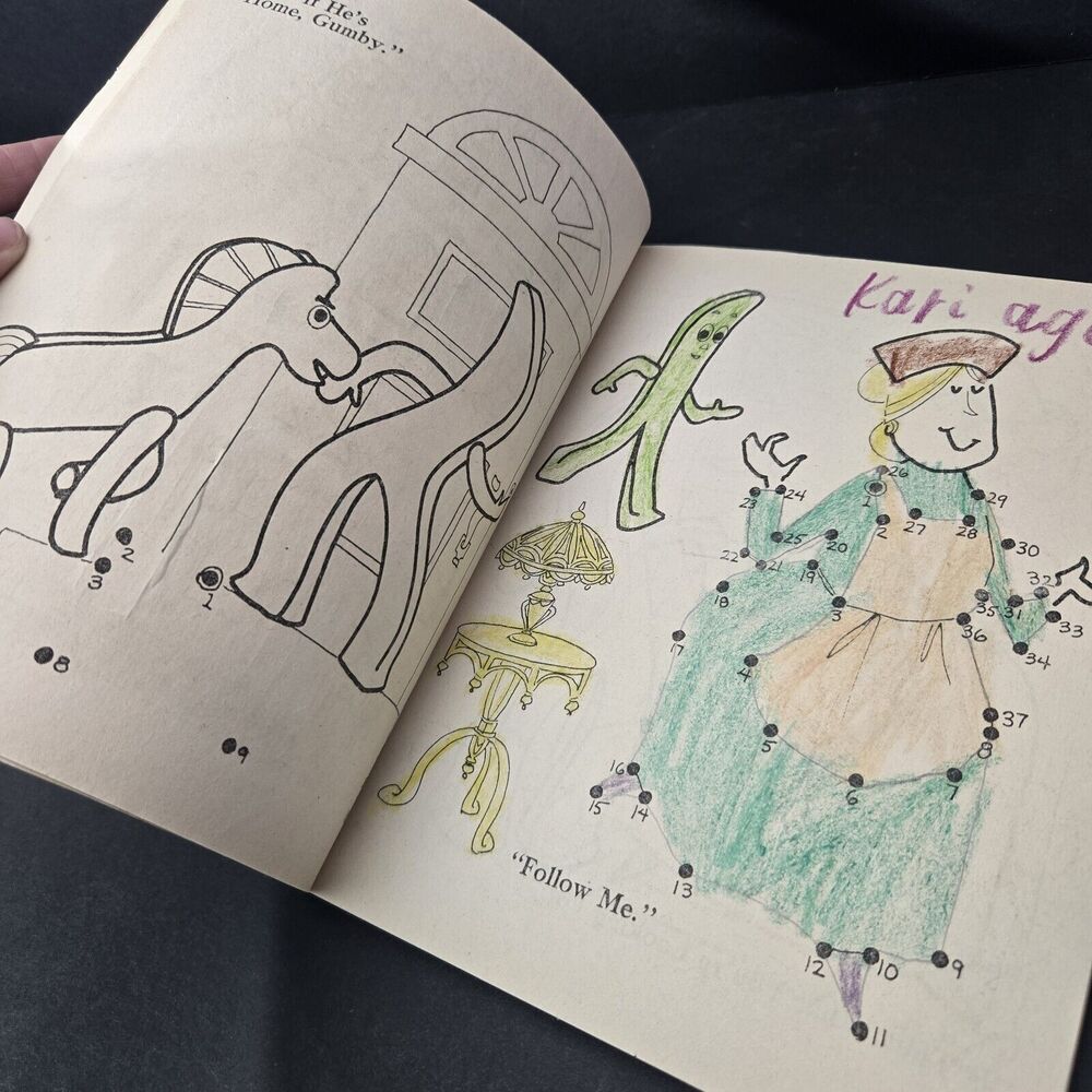 Vintage Gumby and Pokey Dot Book 1970 Whitman Coloring Book COLLECTIBLE RARE GD - Picture 12 of 14